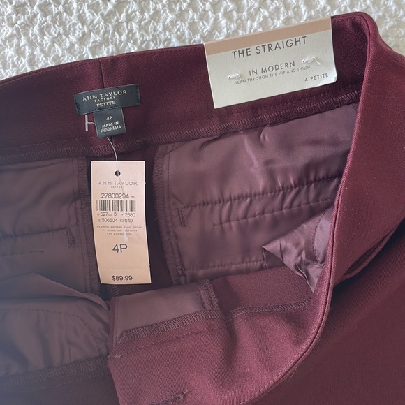 Ann Taylor Burgundy “The Straight” Capri Pant (4 Petite) - Picture 2 of 3